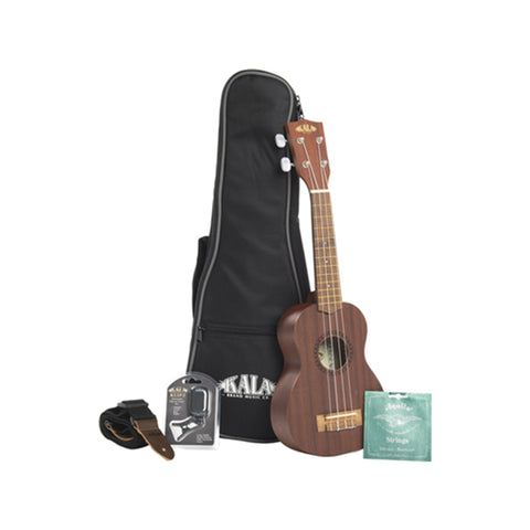 Kala KA-15S Mahogany Soprano Ukulele Bundle -
