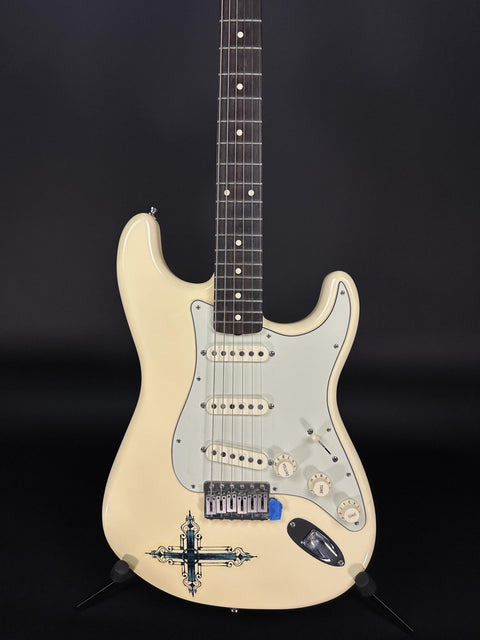 2014 Fender Kenny Wayne Shephard Stratocaster - Arctic White w/ Cross Graphic -