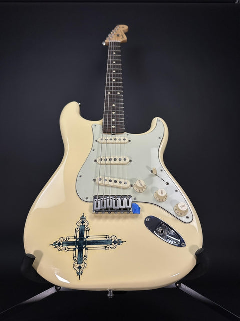 2014 Fender Kenny Wayne Shephard Stratocaster - Arctic White w/ Cross Graphic -