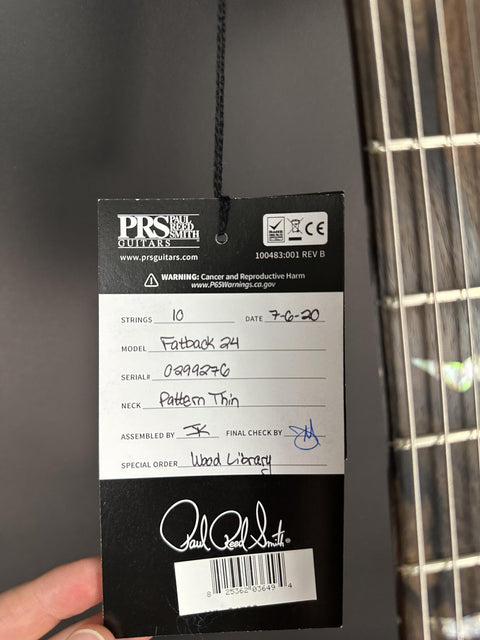 2020 PRS Wood Library Custom 24 Fatback Limited Trampas Green Fade -