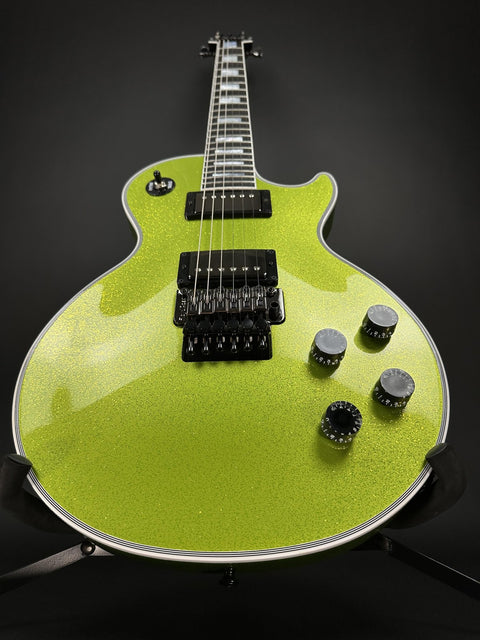 Gibson Custom M2M Les Paul Axcess Custom - Gecko Green Sparkle w/ Black Hardware, Double Stinger & Floyd Rose -