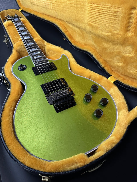 Gibson Custom M2M Les Paul Axcess Custom - Gecko Green Sparkle w/ Black Hardware, Double Stinger & Floyd Rose -