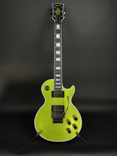 Gibson Custom M2M Les Paul Axcess Custom - Gecko Green Sparkle w/ Black Hardware, Double Stinger & Floyd Rose -