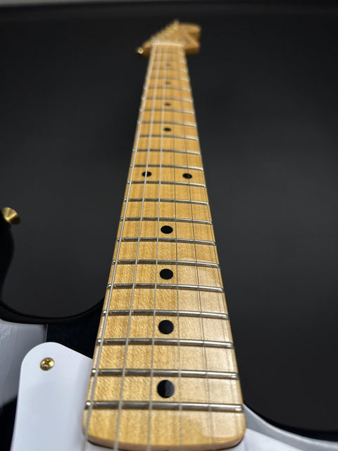 Fender Custom Shop Limited Edition 1954 Stratocaster Hardtail Gold Hardware Deluxe Closet Classic - Black -