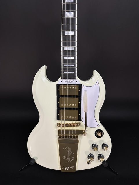 Epiphone Inspired By Gibson 1963 Les Paul SG Custom With Maestro Vibrola - Classic White -
