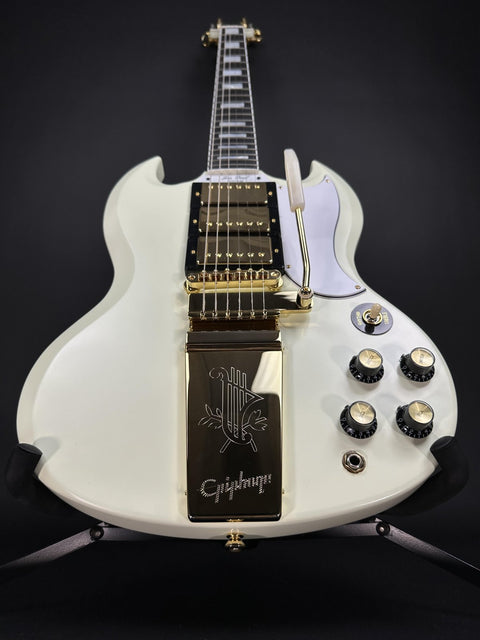 Epiphone Inspired By Gibson 1963 Les Paul SG Custom With Maestro Vibrola - Classic White -