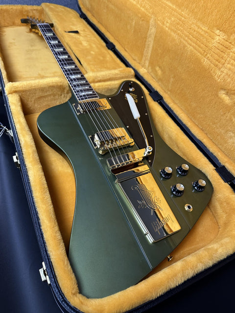 Gibson Custom M2M 1963 Firebird V w/ Maestro Vibrola - Verdoro Green over Pelham Blue Gold Hardware -