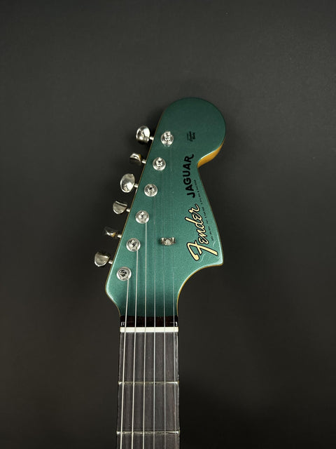 Fender Custom Shop 1962 Jaguar Time Capsule - Aged Sherwood Green Metallic with Graffiti Yellow Competition Stripe -