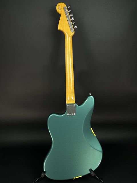 Fender Custom Shop 1962 Jaguar Time Capsule - Aged Sherwood Green Metallic with Graffiti Yellow Competition Stripe -