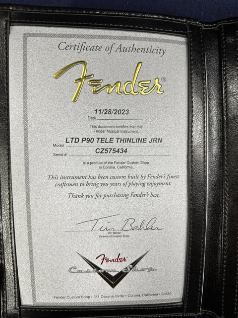 Fender Custom Shop Limited Edition P90 Telecaster Thinline - Aged Black -