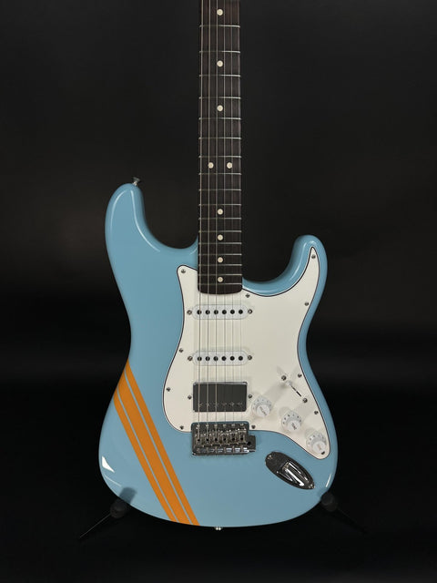 Fender Custom Shop 1963 Stratocaster Time Capsule - Daphne Blue with Capri Orange Competition Stripe