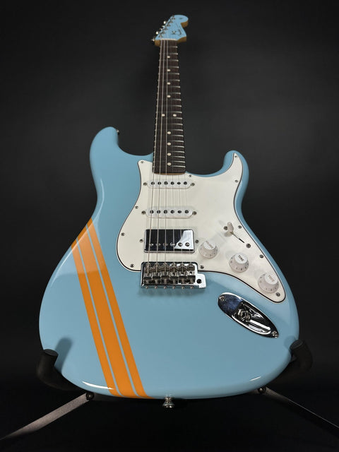 Fender Custom Shop 1963 Stratocaster Time Capsule - Daphne Blue with Capri Orange Competition Stripe