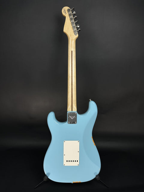 Fender Custom Shop 1963 Stratocaster Time Capsule - Daphne Blue with Capri Orange Competition Stripe