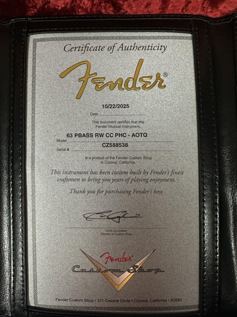 Fender Custom Shop 1963 Precision Bass Closet Classic - Aged Ocean Turqoise