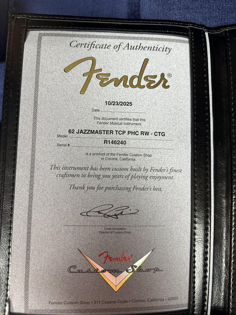 Fender Custom Shop 1962 Jazzmaster Time Capsule Painted Headcap - Candy Tangerine -