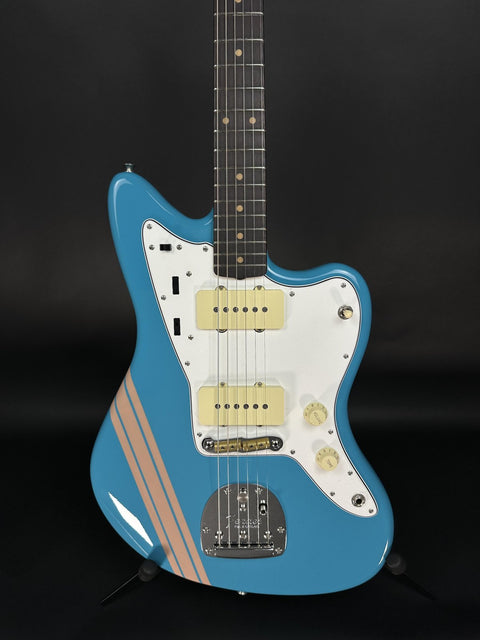 Fender Custom Shop 1962 Jazzmaster Time Capsule Painted Headcap - Taos Turquoise w/ Dirty Shell Pink Competition Stripe -