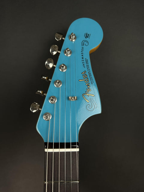 Fender Custom Shop 1962 Jazzmaster Time Capsule Painted Headcap - Taos Turquoise w/ Dirty Shell Pink Competition Stripe -