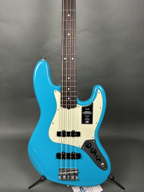 Fender American Professional II Jazz Bass - Miami Blue Rosewood -