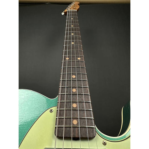 Fender Custom Shop Limited Edition Cunife Tele Custom Heavy Relic - Aged Sherwood Green Metallic over 3-Color Sunburst - 