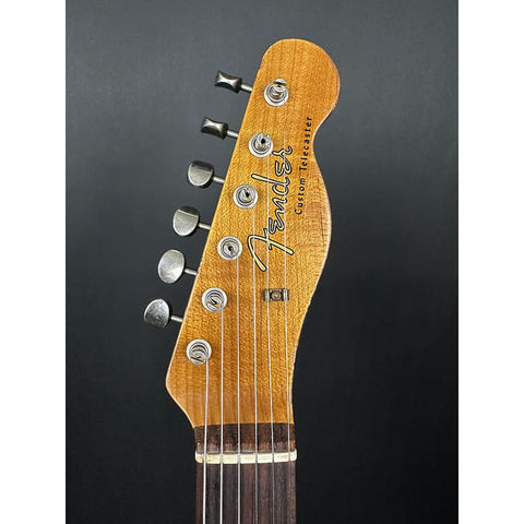 Fender Custom Shop Limited Edition Cunife Tele Custom Heavy Relic - Aged Sherwood Green Metallic over 3-Color Sunburst - 