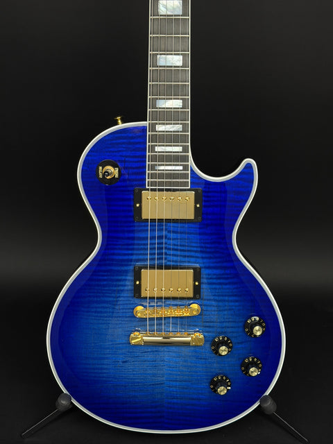 2025 Gibson Custom M2M Les Paul Axcess Custom Figured - Cobalt Burst w/ Gold Hardware