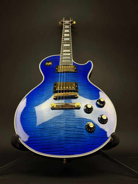 2025 Gibson Custom M2M Les Paul Axcess Custom Figured - Cobalt Burst w/ Gold Hardware