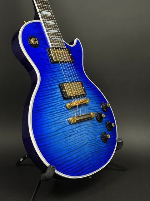 2025 Gibson Custom M2M Les Paul Axcess Custom Figured - Cobalt Burst w/ Gold Hardware