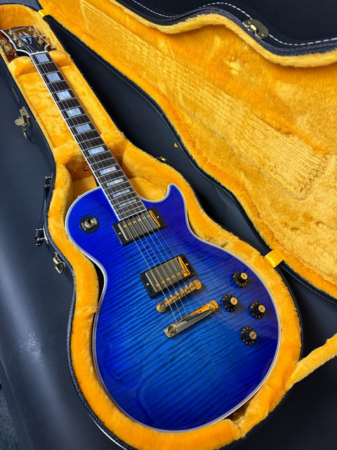 2025 Gibson Custom M2M Les Paul Axcess Custom Figured - Cobalt Burst w/ Gold Hardware