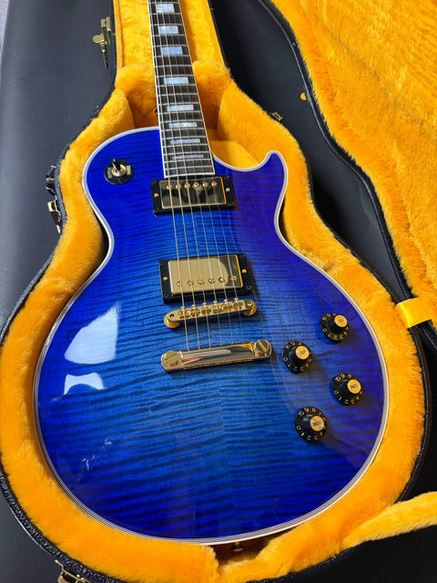 2025 Gibson Custom M2M Les Paul Axcess Custom Figured - Cobalt Burst w/ Gold Hardware