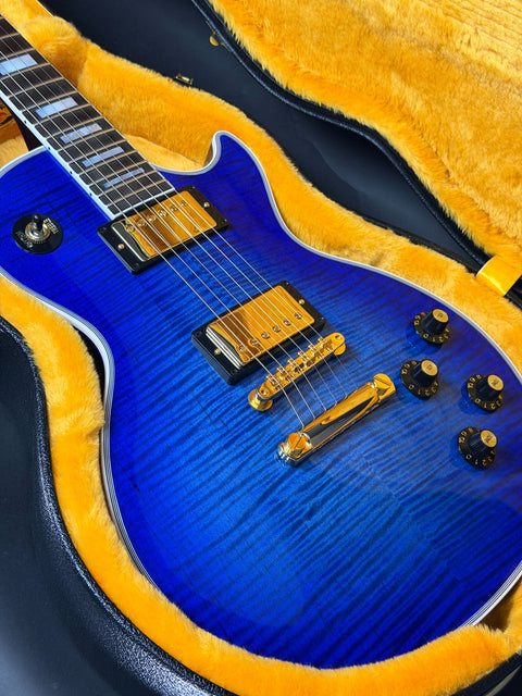 2025 Gibson Custom M2M Les Paul Axcess Custom Figured - Cobalt Burst w/ Gold Hardware