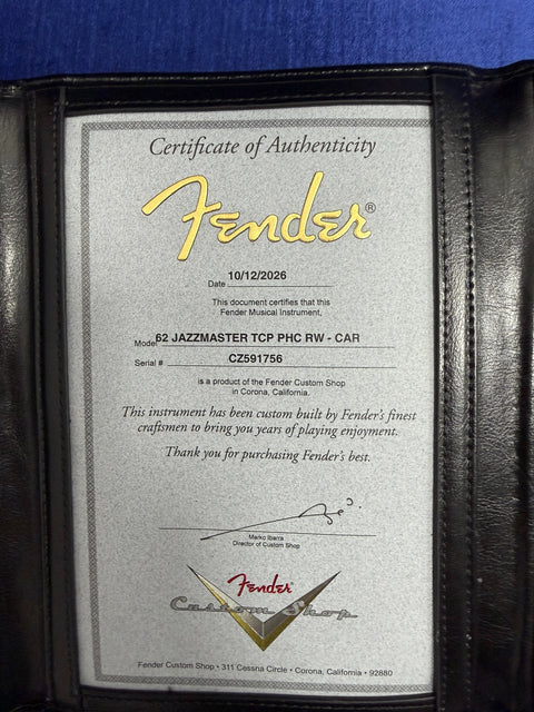 Fender Custom Shop 1962 Jazzmaster Time Capsule Painted Headcap - Candy Apple Red -
