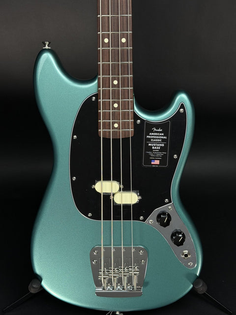 Fender American Professional Classic Mustang Bass - Faded Sherwood Green Metallic -