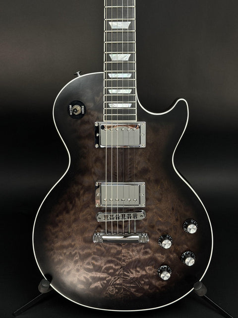 Gibson Mark Morton Les Paul Modern Figured Quilt - Translucent Ebony Burst Satin -