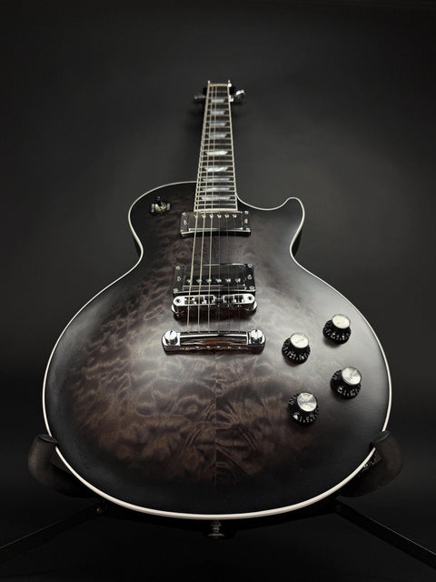 Gibson Mark Morton Les Paul Modern Figured Quilt - Translucent Ebony Burst Satin -