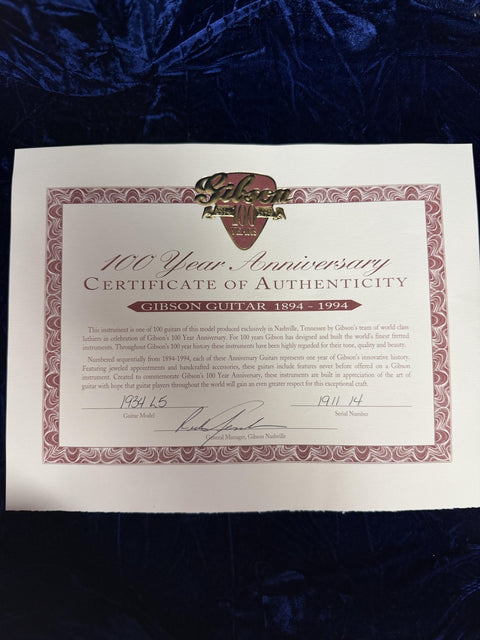 1994 Gibson Custom L-5 CES Centennial 100th Anniversary - Ebony -