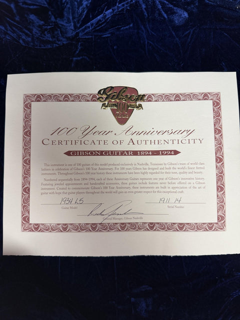 1994 Gibson Custom L-5 CES Centennial 100th Anniversary - Ebony