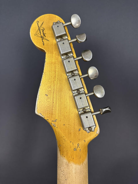 Fender Custom Shop 1963 Stratocaster Super Heavy Relic HSS - Graffiti Yellow w/ Daphne Blue Competition Stripe -