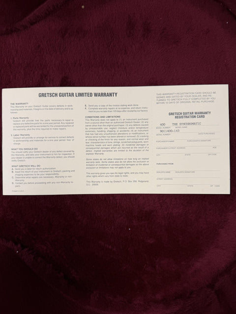 1993 Gretsch Synchromatic G400 - Sunburst -