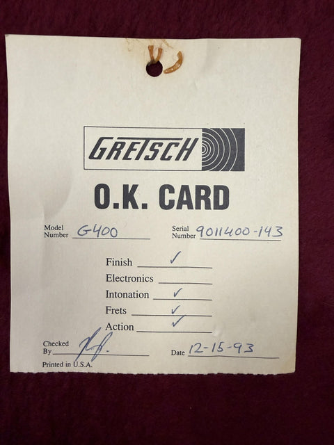 1993 Gretsch Synchromatic G400 - Sunburst -