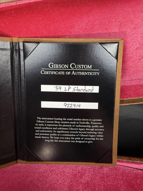 2023 Gibson Custom R9 PSL 1959 Les Paul Standard Reissue - Factory Burst Gloss -