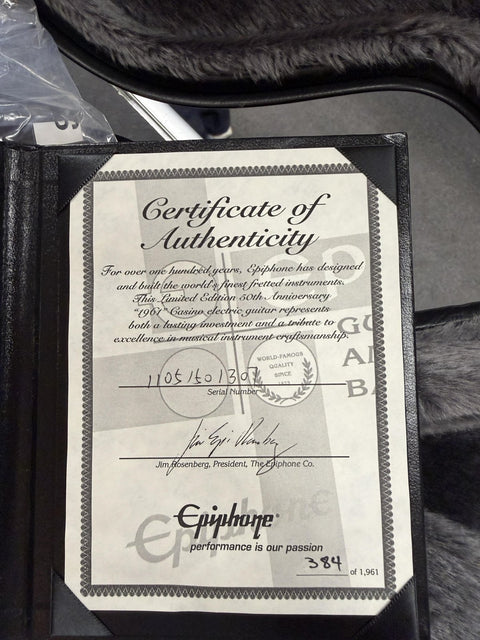 2011 Epiphone '61 50th Anniversary Casino - Royal Tan -
