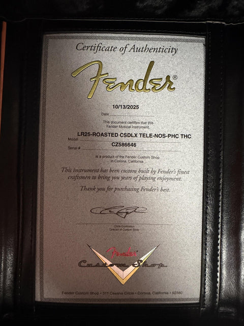 Fender Custom Shop Limited Edition Custom Deluxe Roasted Telecaster NOS with Matching Painted Headcap - Tahitian Coral -
