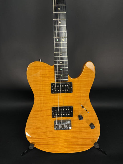 2006 Fender American Deluxe Telecaster HH Flame Maple Top - Amber -