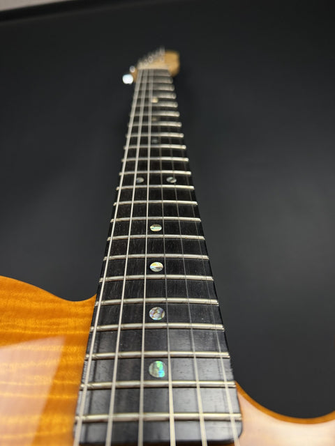 2006 Fender American Deluxe Telecaster HH Flame Maple Top - Amber -
