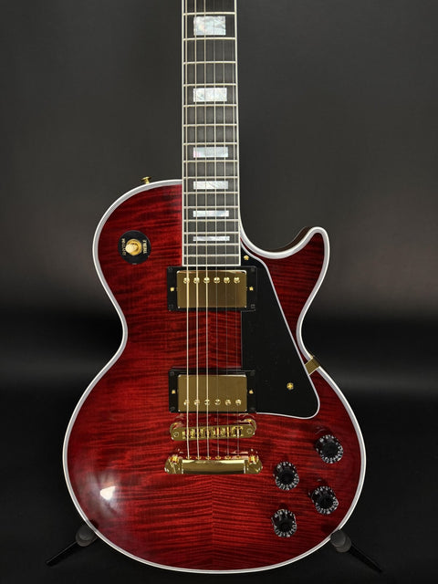 Gibson Custom Les Paul Custom Figured - Red Burst Gloss Gold Hardware -