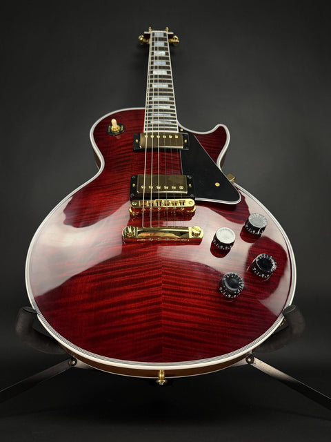 Gibson Custom Les Paul Custom Figured - Red Burst Gloss Gold Hardware -