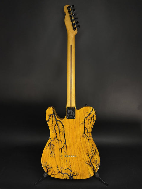 MB Guitars T-Style Partscaster Crackle - Natural Ash w/ Art Pickguard