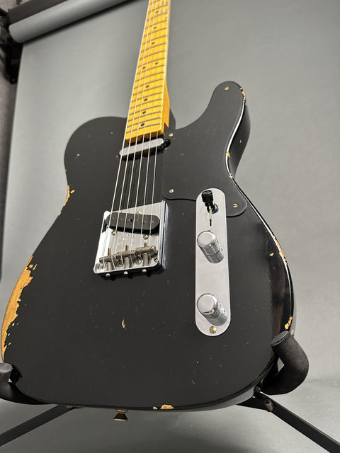 Fender Custom Shop Roast Pine Double Esquire Relic - Aged Black - 