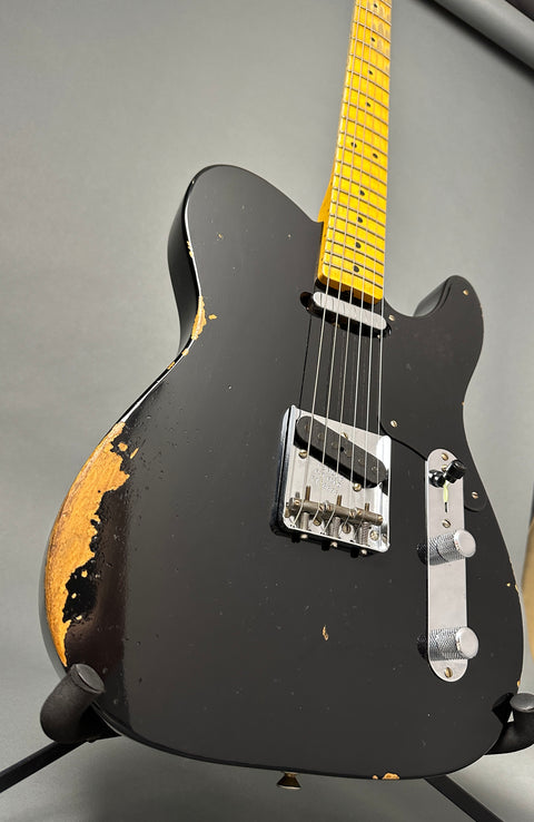 Fender Custom Shop Roast Pine Double Esquire Relic - Aged Black - 