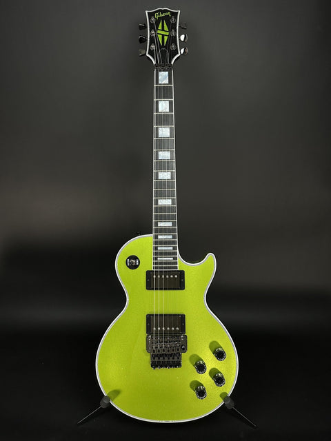 Gibson Custom M2M Les Paul Axcess Custom - Gecko Green Sparkle w/ Black Hardware, Double Stinger & Floyd Rose -